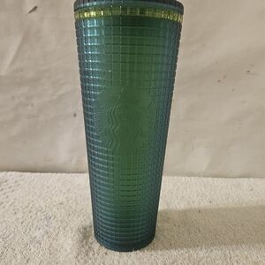 Starbucks Spring 2022 Iridescent jeweled green grid 24 oz  tumbler